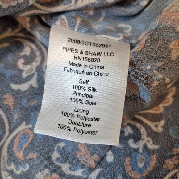 Veronica Beard Jaylene Paisley-Print Ruffle Silk Dress Size 4 - Picture 8 of 9